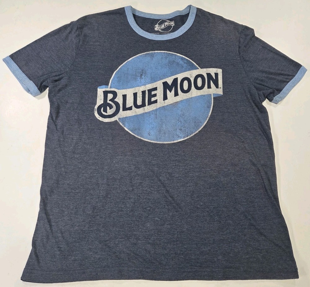 Blue Moon Beer 2016 Ringed T Shirt Size XL-Cotton, Poly, Rayon Blend