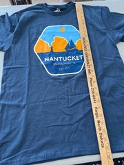 Good Land Supply Co. Graphic Tee Medium Nantucket Massachusetts Blue Dusk NEW