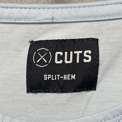 Cuts Mens Split-Hem T-Shirt Light Blue Pyca Pro Fabric M