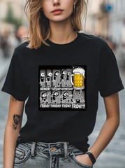 Funny Friday Beer T-Shirt Weekend Party Humor Unisex Casual T-shirt