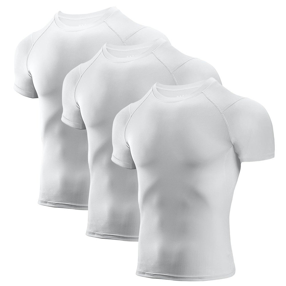 Men’s Compression Shirts 3/5 Pack, Short Sleeve Athletic Compression Tops Coo…