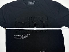 Time Space T Shirt Mens Large Black Utility Pocket Graphic Streetwear Techwear