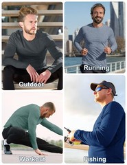 7 Pack Men’s Quick Dry Long Sleeve Shirts Moisture Wicking UV UPF 50+ Sun Protec