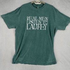 Laufey Shirt Mens Extra Large Green Real Men Listen Tour Concert Short Crew