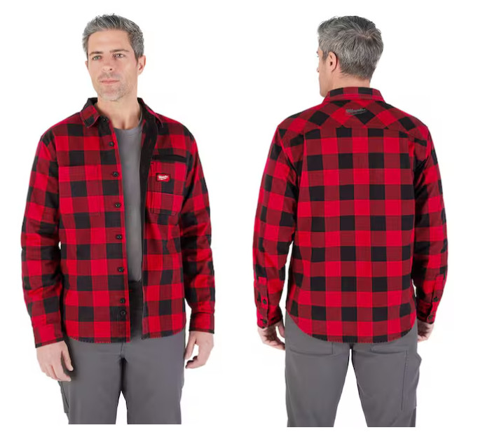 *NEW* Milwaukee Men’s Large Red GRIDIRON Flannel Shirt (M551R-L) *FREE SHIPPING*
