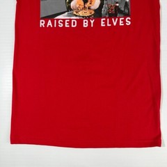 Elf Shirt Men Small Raised By Elves Holiday Graphic Eat Work Party Gym Core Nw
