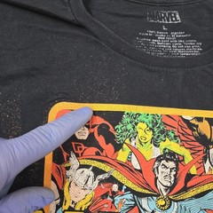 Marvel Shirt Mens Large Black Avengers Comic Graphic Tee Spider-Man Heroes