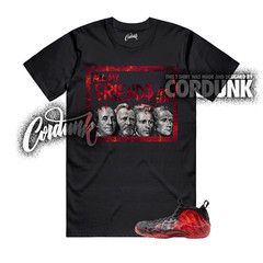 Foamposite One Stranger Black Bright Crimson Stormy Air T Shirt Match PREZ