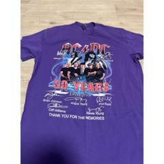 ACDC 50th Anniversary Mens Shirt Purple Size Large Angus Young Bon Scott