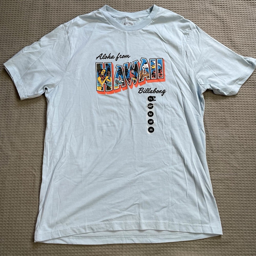 Billabong Tee Shirt Medium Adult Unisex Men’s Aloha Hawaii NWOT Blue