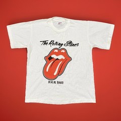 Vintage Rolling Stones T Shirt Small 81 Tour 90s Repro Single Stitch Anvil USA