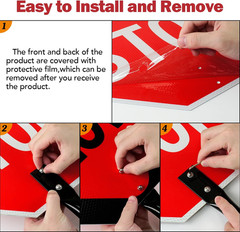 Stop Slow Traffic Sign With Handle Double Sided Safety Paddle Sign 2 Pack 13×13″