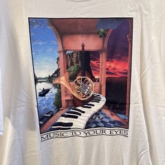 VTG Jerzees 90s Frost Newton Music To Your Eyes Nature Orchestra T-Shirt L Rare