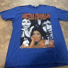 Aretha Franklin T-Shirt Blue XL ALSTYLE Tag AAA Screen Print R&B Soul Music