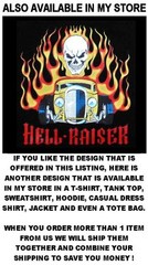 HELL RAISER OLD SCHOOL HOT RAT ROD OUTLAW CAR CLUB BIKER SKULL FLAMES T-SHIRT 48