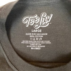Tee Luv T-Shirt Mens Large Black Danger No Filter Graphic Short Sleeve Cotton