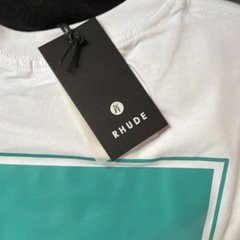 RHUDE Men’s M White Graphic Logo T-Shirt Short Sleeve Crew Neck NWT