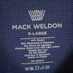 Mack Weldon Warmknit Waffle Knit Mens XL True Navy Crewneck Insulated NWT