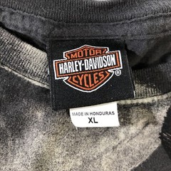 Harley-Davidson T-Shirt Mens XL Black Excellent Acid Wash Gothic Flames Ohio