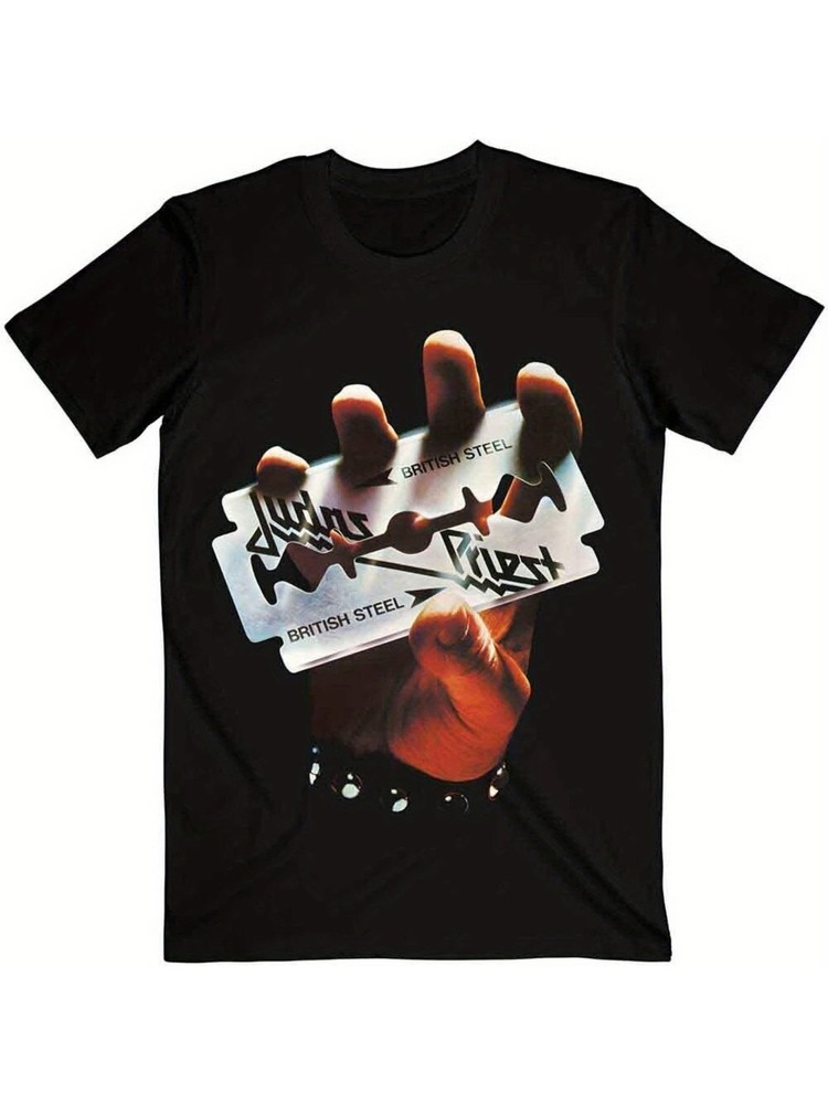 Judas Priest British Steel T Shirt – Black, New, Soft Cotton for Rock Music Fans