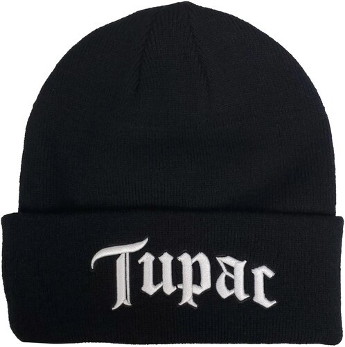 Tupac – Tupac – Embroidered Logo – Acrylic Knit Hat – Black BN3178124H00 [New ]