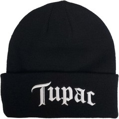 Tupac – Tupac – Embroidered Logo – Acrylic Knit Hat – Black BN3178124H00 [New ]