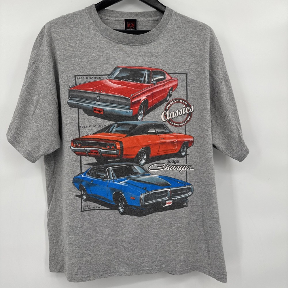 Vintage 90s American Muscle Dodge Charger T Shirt Classics Size XL Car Show