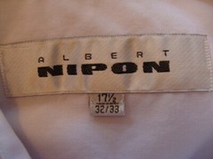 Albert Nipon Men’s White Shirt Classic Casual Cuff Style Large 17 1/2, 32-33