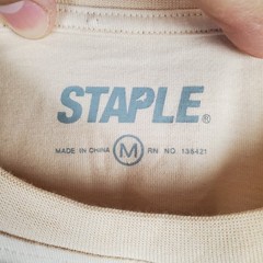 Staple Pigeon T Shirt Mens Medium Khaki Embroidered Spellout Logo Streetwear