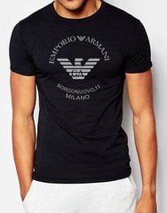 Emporio Armani Black Men’s Cotton T-Shirt, Borgonuovo’11,Size M*L*XL*XXL,3XL