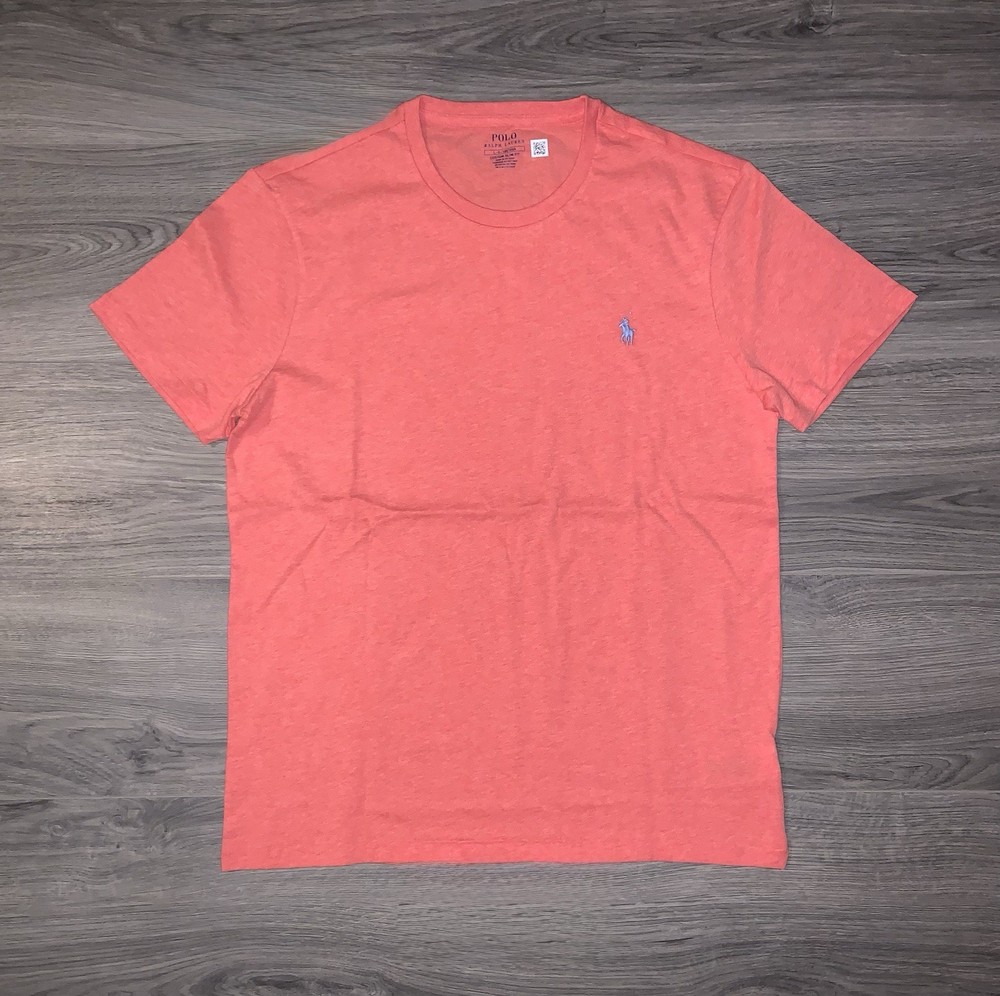 Polo Ralph Lauren T Shirt Custom Slim Fit Short Sleeve Salmon Red Men’s Size M