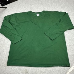 Russell Athletic Mens XXL Long Sleeve T-Shirt Green Crew Neck Cotton Blend Solid