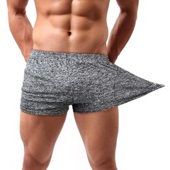 Lehmanlin Men’s High Elastic Bodybuilding Shorts 3 Medium/3″ Inseam, Gray