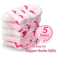 Fuzzy Socks for Women Cozy Pink Warm Winter Christmas Stocking Stuffers