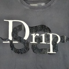 Hudson Outerwear Mens Snake Drip T-Shirt Black XL Short Sleeve Rhinestone Cotton