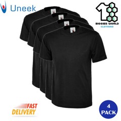 Uneek 1/2/4 PACK Unisex Classic T-Shirt Short Sleeve Work/ Casual Tee (UC301)