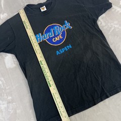Vintage Hard Rock Cafe Shirt Adult XL Black Aspen Tee USA Made 90s Y2K Retro