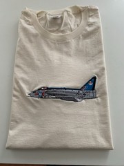 Lightning Aircraft embroidered on a natural colour t-shirt sizes medium-3xl new
