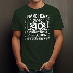 Men’s 30th Birthday T-Shirt Classic add NAME, AGE, YEAR 1996 PERSONALISED