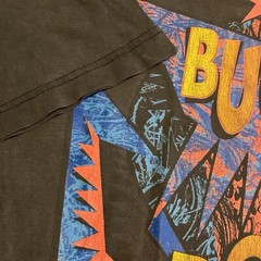 Vintage Bugle Boy Shirt Medium Single Stitch Sun Faded Gradient Neon Rainbow 90s