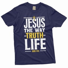 mens Jesus christ shirt Christian Jesus way truth life tee shirt christian gifts