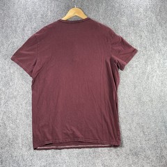 American Eagle Henley Shirt L Mens Purple Maroon Athletic Fit 100% Cotton