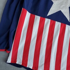 Vintage 70s American Flag Shirt Applique Stars Stripes USA Hippie Mens S