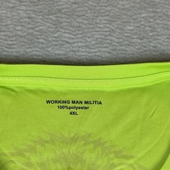 Working Man Militia Long Sleeve T-shirt Mens 4XL Green WMM Graphic Print Lion
