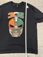 Miami 305 Mask Gritty Orange & Green South Florida T-Shirt Black XL