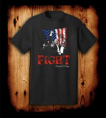 Screen Printed Graphic Unisex Shirt – FIGHT Donald Trump 2025 Fist Pump America