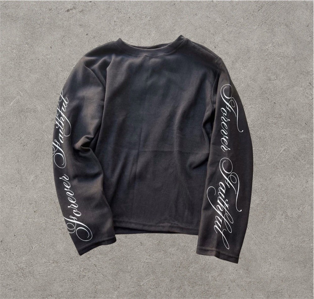 Forever Faithful Long Sleeve Shirt – Black – Script Sleeve Print