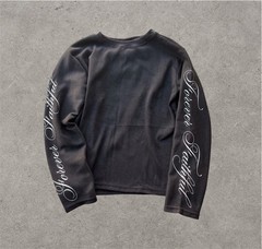 Forever Faithful Long Sleeve Shirt – Black – Script Sleeve Print