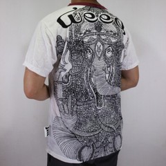 WEED Ganesha Ringer T-Shirt Men Vintage Ganesh Om Hindu God Hippie Bohemian WE03