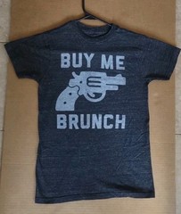 BUY ME BRUNCH Brand T-Shirt Unisex Small Soft Comfy Heather Dark Gray Tri Blend